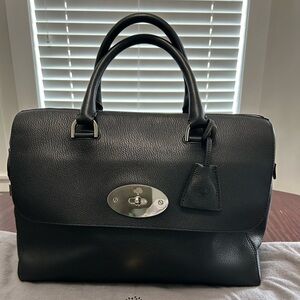 Mulberry Del Ray Bag black grained leather short handle